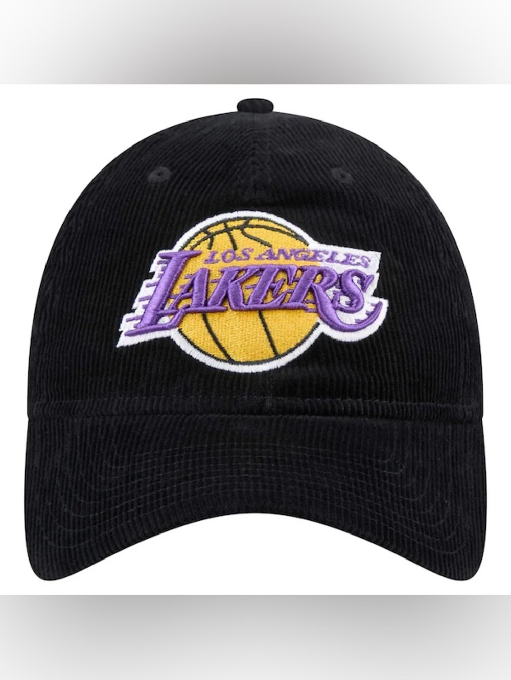 Men's Los Angeles Lakers New Era Black Throwback Corded 9TWENTY Adjustable Hat